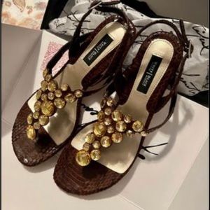 Women’s White House black market dress sandals with 2 inch heel.